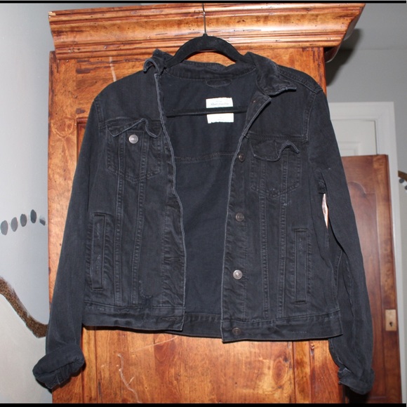 abercrombie black denim jacket